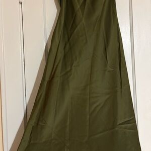 Aritzia Strapless Dress in Olive Green